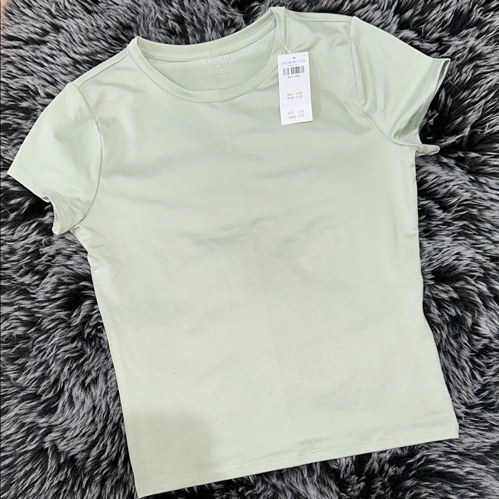 Brand New Hollister Fitted Green Short Sleeve T-Shirt